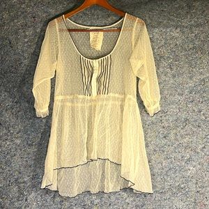 Free People sheer delicate dotted top.